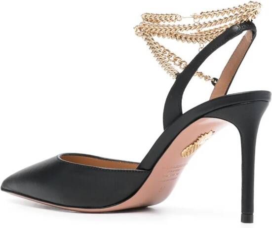 Aquazzura Flash leren pumps Zwart