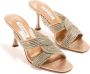 Aquazzura Gatsby 75 mm muiltjes verfraaid met kristallen Beige - Thumbnail 2