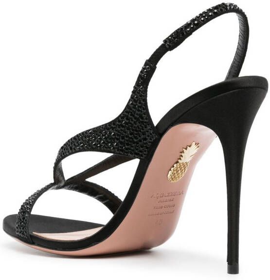 Aquazzura Izzy slingback sandalen verfraaid met kristallen Zwart