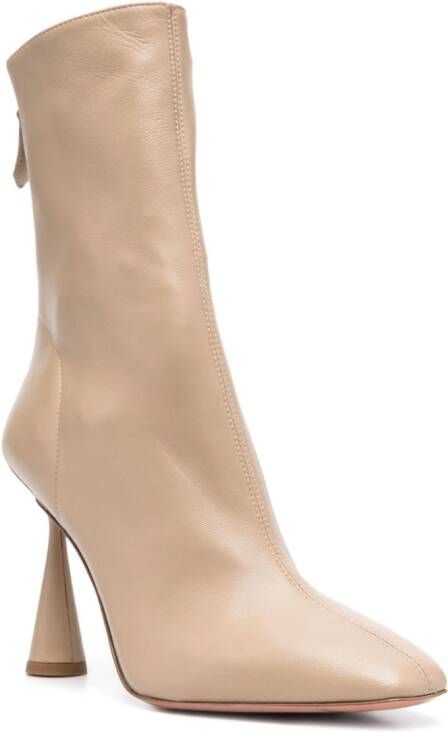 Aquazzura Leren enkellaarzen Beige