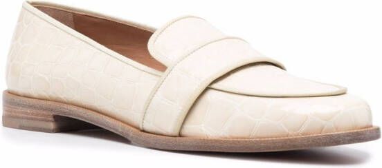 Aquazzura Loafers met krokodillenleer-effect Beige