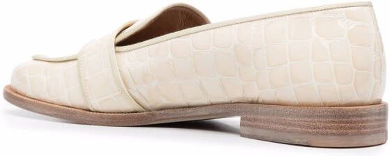 Aquazzura Loafers met krokodillenleer-effect Beige