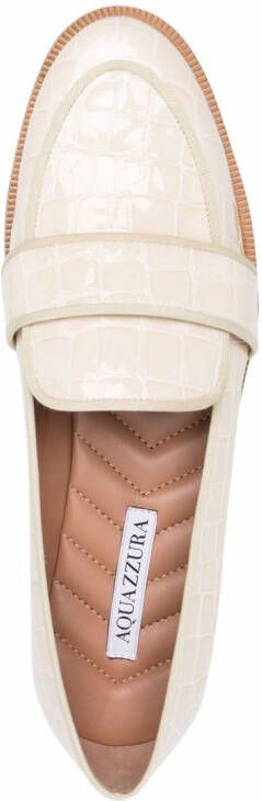 Aquazzura Loafers met krokodillenleer-effect Beige