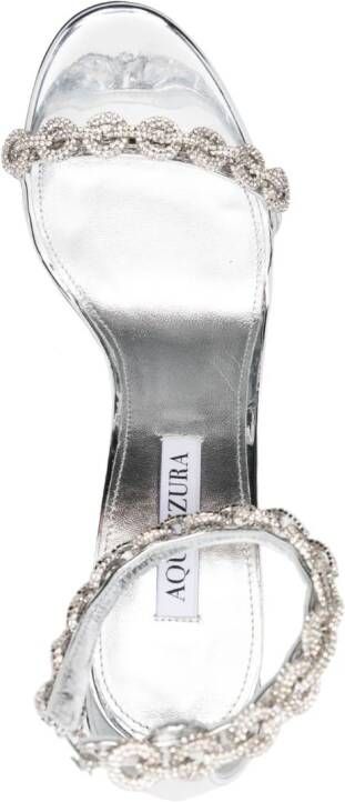 Aquazzura Love Link metallic sandalen Zilver