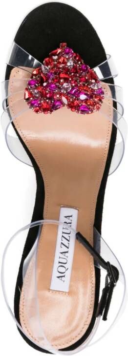 Aquazzura Love Me 115mm pumps met kristallen hart Zwart