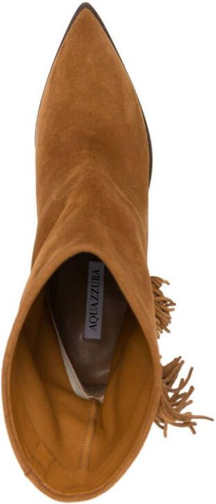 Aquazzura Marfa suède enkellaarzen Bruin