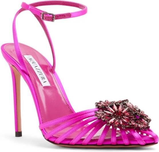 Aquazzura Margarita 105mm crystal-embellished pumps Roze