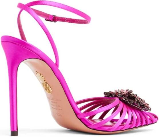 Aquazzura Margarita 105mm crystal-embellished pumps Roze