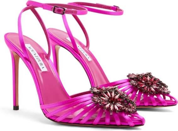 Aquazzura Margarita 105mm crystal-embellished pumps Roze