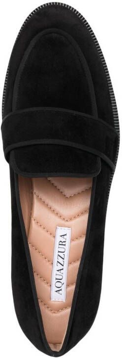 Aquazzura Martin suède loafers Zwart
