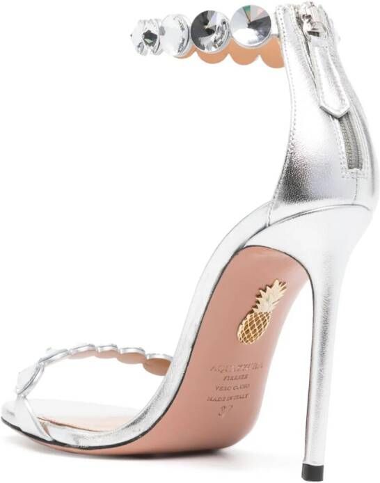 Aquazzura Maxi Tequila leren sandalen Zilver