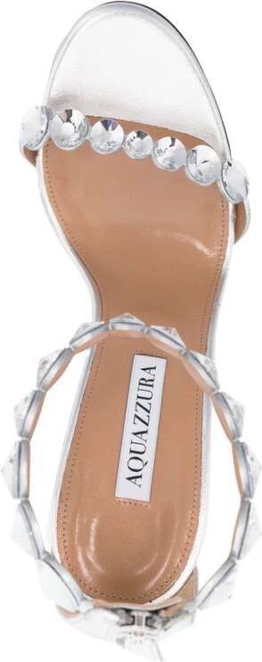 Aquazzura Maxi Tequila leren sandalen Zilver