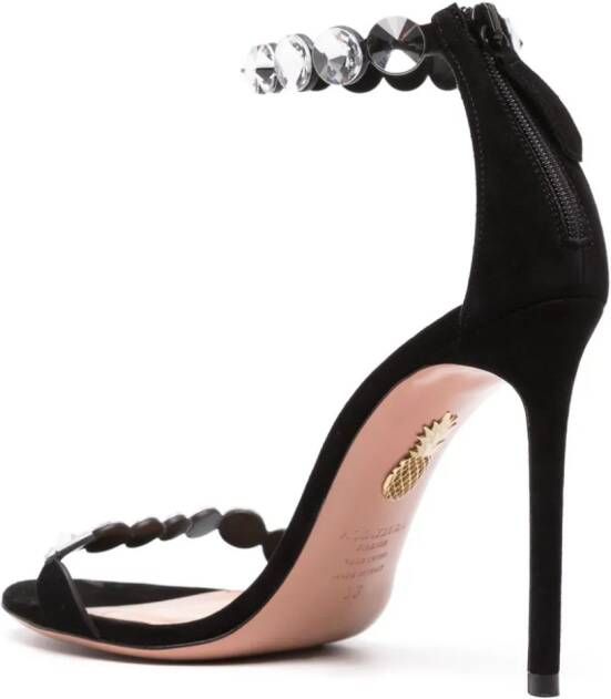 Aquazzura Maxi Tequila sandalen verfraaid met kristallen Zwart