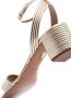 Aquazzura metallic Sundance 50 geribbelde sandalen van leer Goud - Thumbnail 4