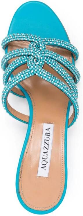 Aquazzura Muiltjes met kristallen Blauw