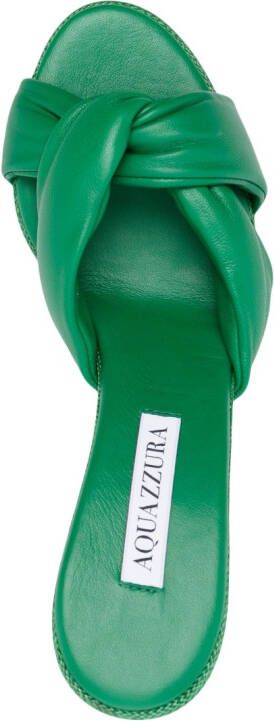 Aquazzura Olie leren muiltjes Groen