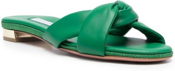 Aquazzura Olie leren sandalen Groen