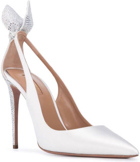 Aquazzura Pumps met strik Wit - Schoenen.nl