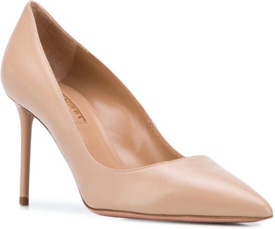 Aquazzura 80 mm Purist pumps met puntige neus Beige