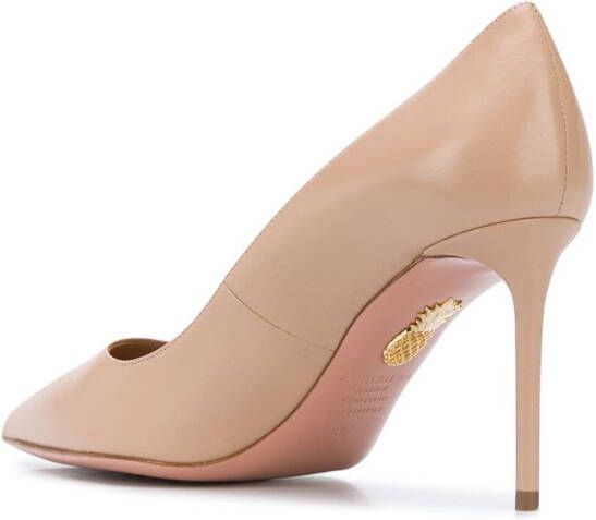 Aquazzura 80 mm Purist pumps met puntige neus Beige