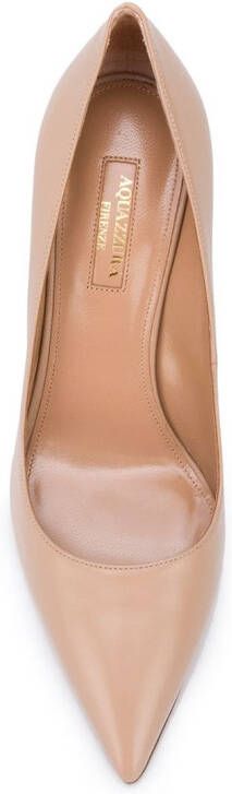 Aquazzura 80 mm Purist pumps met puntige neus Beige
