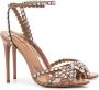 Aquazzura roze suede Tequila 105 hoge hakken verfraaid met kristallen - Thumbnail 2