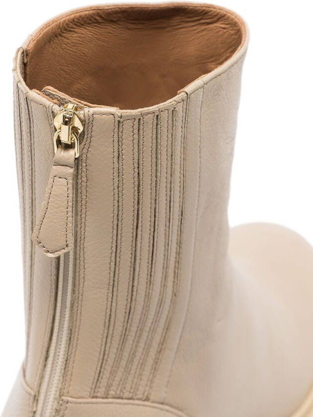 Aquazzura Saint Honore enkellaarzen met rits Beige