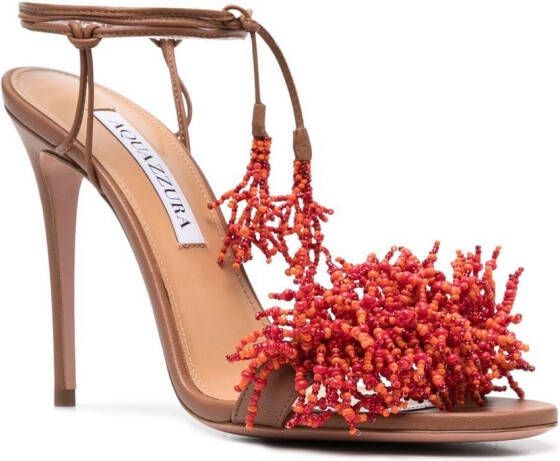 Aquazzura Sandalen met kralen Bruin