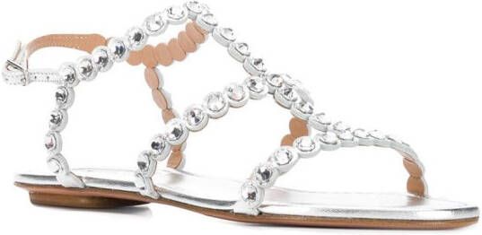 Aquazzura Sandalen met kristal Zilver