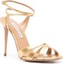 Aquazzura Siren 105mm leren sandalen Goud - Thumbnail 2