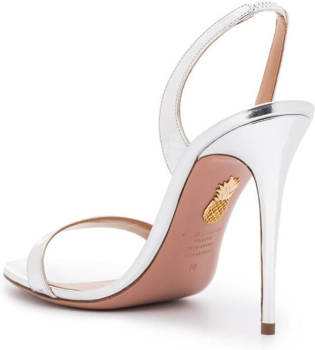 Aquazzura So Nude 105 sandalen Zilver