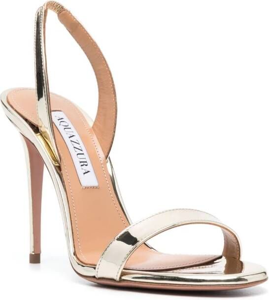 Aquazzura So Nude metallic slingback sandalen Goud