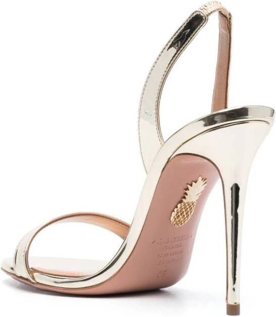 Aquazzura So Nude metallic slingback sandalen Goud