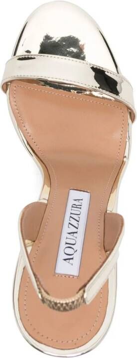 Aquazzura So Nude metallic slingback sandalen Goud