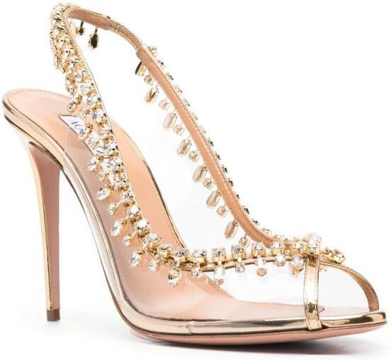 Aquazzura 115 mm Temptation sandalen Goud
