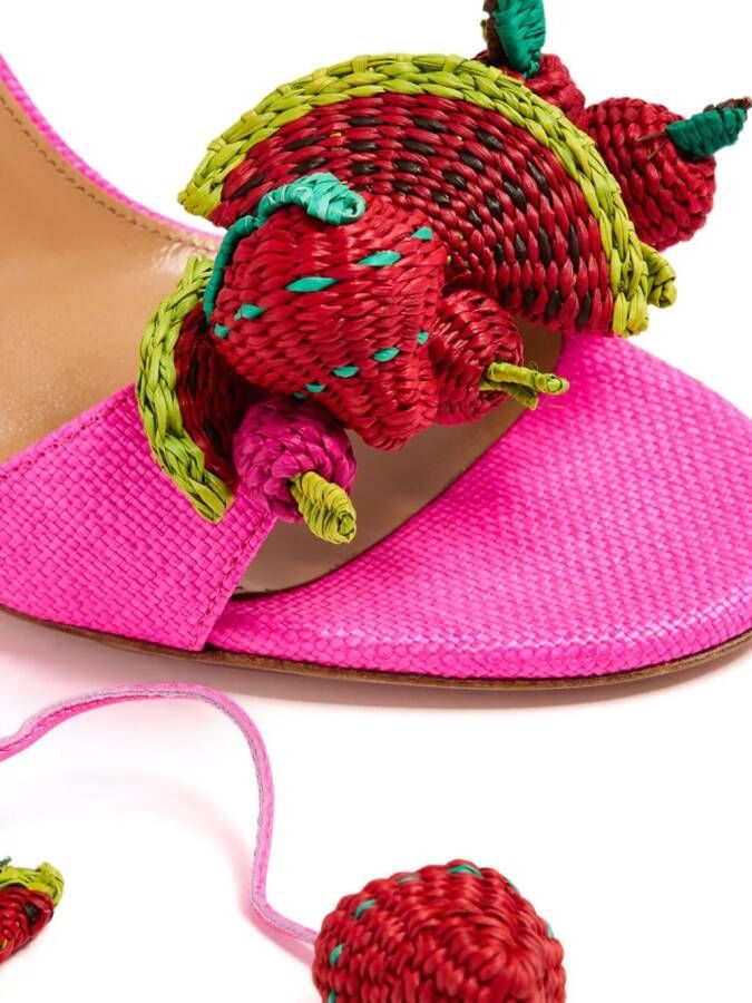 Aquazzura Strawberry Punch sandalen met T-bandje Roze