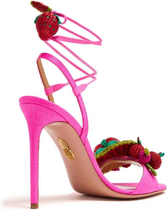 Aquazzura Strawberry Punch sandalen met T-bandje Roze