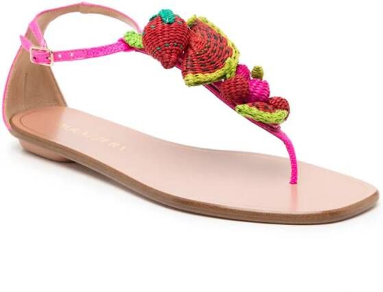 Aquazzura Strawberry Punch geweven sandalen Roze