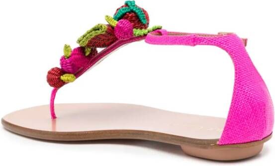 Aquazzura Strawberry Punch geweven sandalen Roze