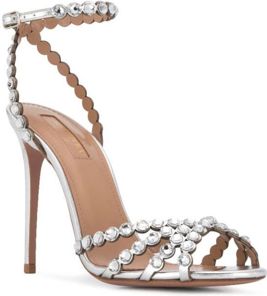 Aquazzura Studio sandalen verfraaid met kristal Zilver