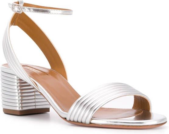 Aquazzura Sundance metallic sandalen Zilver