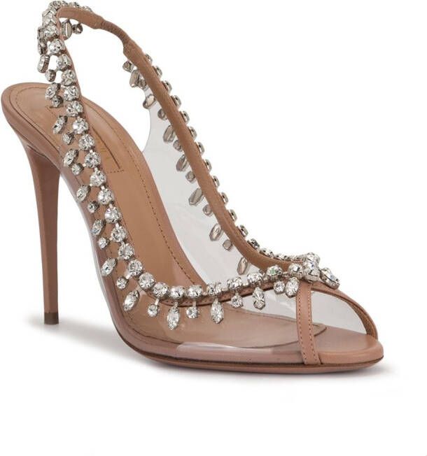 Aquazzura Temptation pumps verfraaid met kristallen Beige