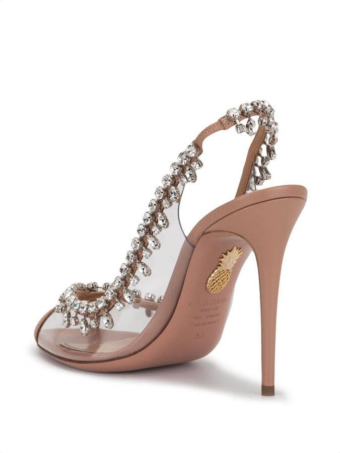 Aquazzura Temptation pumps verfraaid met kristallen Beige