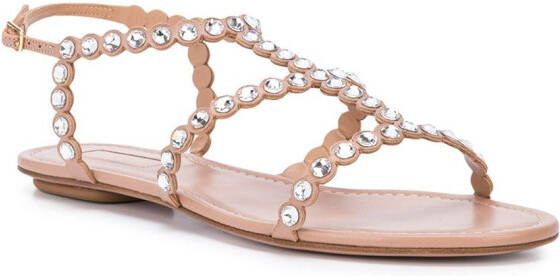 Aquazzura Tequila sandalen verfraaid met kristal Beige