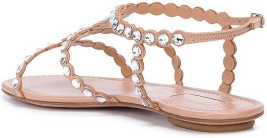 Aquazzura Tequila sandalen verfraaid met kristal Beige