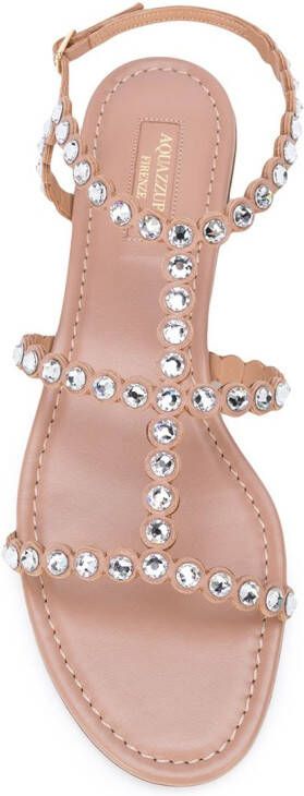 Aquazzura Tequila sandalen verfraaid met kristal Beige