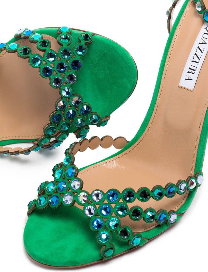 Aquazzura Tequila suède sandalen Groen