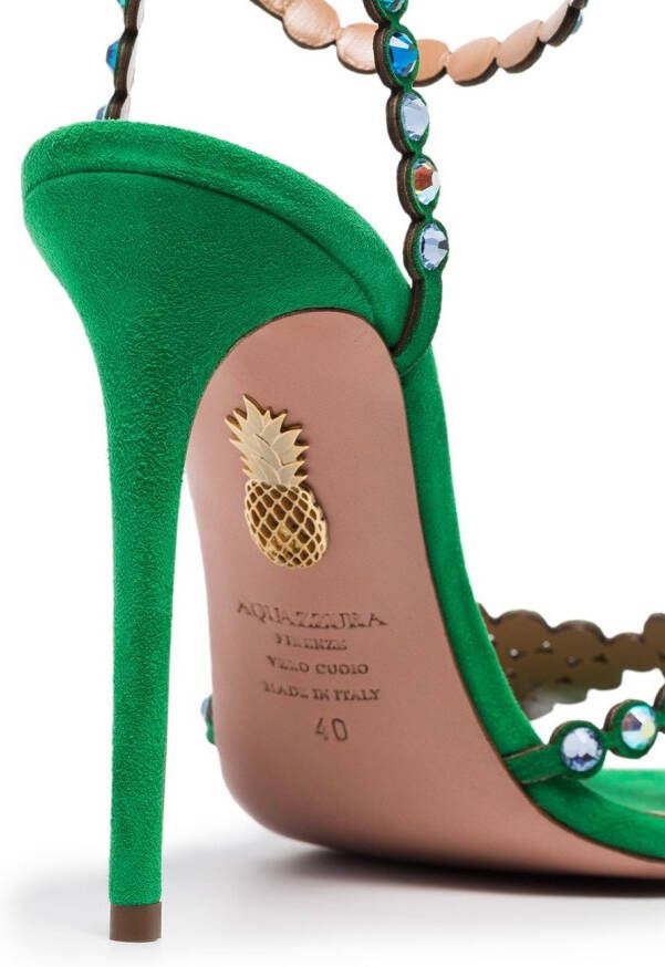 Aquazzura Tequila suède sandalen Groen