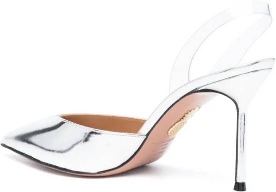 Aquazzura V Plexi slingback pumps Zilver