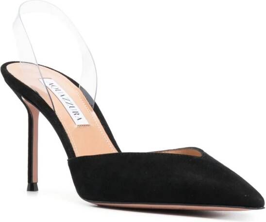 Aquazzura V Plexi suède pumps Zwart